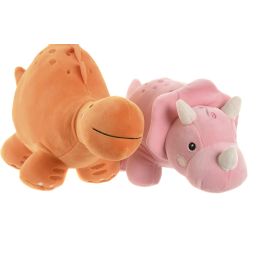 DKD Home Decor Peluche Dino Naranja Rosa 15 x 23 x 39 cm (4 Unidades)