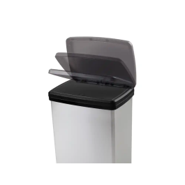 Cep Elite Contenedor de Basura con Pedal, 2 Compartimentos, 50 Litros, Color Plata, Hecho con 80% PP Reciclado, 390x288x654 mm