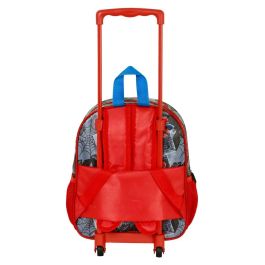 Marvel Spiderman Mochila 3D con Ruedas para Niños Gris