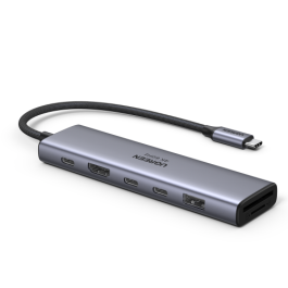 Ugreen 45521 REVODOK 7-EN-1 Hub USB C Multipuerto HDMI 4K@60Hz 10Gbps PD 100W Dock Acoplamiento Gris
