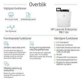 HP Impresora laser monocrono laserJet Enterprise M611dn HP Impresora laser monocrono laserJet Enterprise M611dn