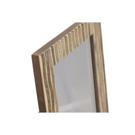 DKD Home Decor Marco de Fotos Moderno 13x18 cm Madera y Cristal Natural Rayas 1.8 x 21 x 16 cm