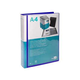 Liderpapel Carpeta Personaliza 37862 A4 Azul con 100 Fundas de Polipropileno y Cajetín