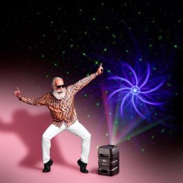 NGS Wild Club - Altavoz Bluetooth Portátil, 80W, Karaoke, Luces Láser y LED, TWS, Batería Recargable, AUX/USB/TF, Negro