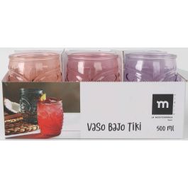 La Mediterranea Vaso Bajo Tiki de Colores 500 ml - 11,6 cm de Alto, 8,7 cm de Diámetro (24 Unidades)