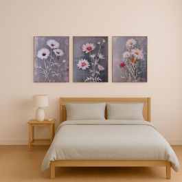 Cuadro Flores Versa 40x60 cm - Lienzo (3 Unidades) Cuadro Flores Versa 40x60 cm - Lienzo (3 Unidades)