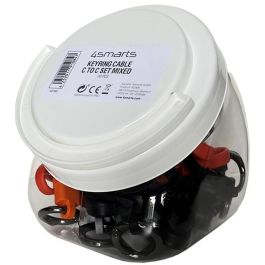 4smarts 541385 Cable USB-C a USB-C Plano 0.3m Negro/Gris/Naranja Set de 30 Unidades