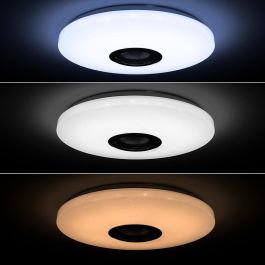 Innovagoods V0103688 Plafón LED Circular con Altavoz Bluetooth 5.2 RGB Regulable y Mando + App, Ø 29x7 cm