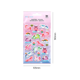 Imaginovo Pegatinas Unicornios Magic Dreams Pastel con Relieve 190x105 mm