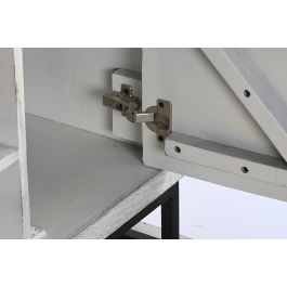 DKD Home Decor Mueble TV Blanco Mango y Metal 130 x 40 x 55 cm