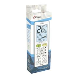 Nimo Mando universal para aire acondicionado con 5000 códigos, compatible con todas las marcas, función eco, temporizador, termómetro, reloj, linterna, pantalla iluminada