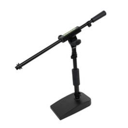 SBG Pie de Micrófono Compacto de Escritorio, Perfil Bajo, Altura Regulable para Podcasts y Streaming, Base Antideslizante
