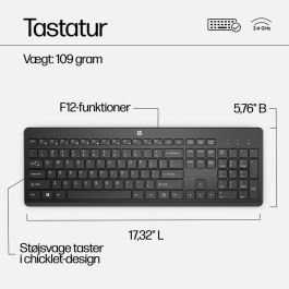 HP 230 Combo Teclado y Ratón Inalámbricos, Diseñados para Comodidad y Silencio, Batería Larga Duración