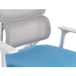 Q-connect Silla de Oficina Lucca Malla Base Metálica Alt Max 1090 Ancho 700 Profundo 650 Ruedas Premium Color Blanco Gris Azul