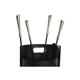 DKD Home Decor Chimenea Loft Negro Acero Inox Set de 4 Piezas 62 x 11 x 2 cm
