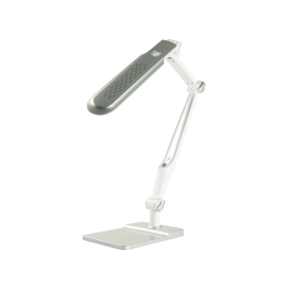 Q-connect Lámpara de Escritorio LED 9W 550 lm Táctil 3 Niveles Color Brazo y Base Oscilantes Plateado