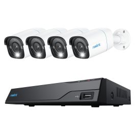 Reolink NVS8-8MB4 Sistema de Seguridad PoE con 8 Cámaras 8MP, Alámbrico, Interior/Exterior, 700 lm, 6500 K, 8 Canales