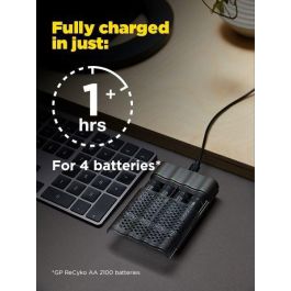 GP ReCyko Pro-Charger Dock P461 con 2 Cargadores Pro + 8 Pilas Recargables AA Pro Photoflash