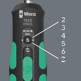 Wera 7515 Destornillador dinamométrico Kraftform Safe-Torque Speed 2-6 Nm, mango ergonómico, para tornillos hexagonales 1/4"