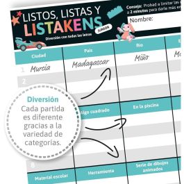 SD GAMES Listos Listas y Listakens Junior, Juego de Mesa en Español, para +2 Jugadores, Edad +9 Años