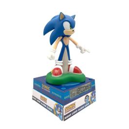 KIDS LICENSING Lámpara 3D con despertador Sonic the Hedgehog, 23.4x13x13cm