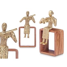 Figura de Metal Violín Oro con Soporte de Madera Giftdecor 13x27x13 cm (6 Unidades) Precio: 58.49999947. SKU: B19L8GQNRG