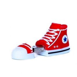 Tech One Tech TEC5151-32 Pendrive USB 2.0 de 32GB, Diseño Red Reverse, de Goma, con Lanyard para Colgar