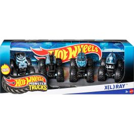 Hot Wheels Pack 4 Monster Trucks X-Ray Jgd67 con 4 personajes diferentes, ideal para coleccionar y jugar