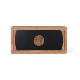 GINER Y COLOMER Aparador de Madera de Acacia con 4 Puertas - Natural y Negro Precio: 1282.5879. SKU: B1HMY49CDM