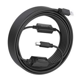 AISENS - CABLE USB 2.0 CON AMPLIFICADOR, TIPO A/M-B/M, NEGRO, 15M