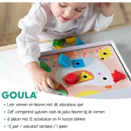 Goula Juego Educativo Baby Shapes Puzzle de 18 Piezas Gigantes Océano Personajes Marítimos Números 1-4 A Partir de 2 Años