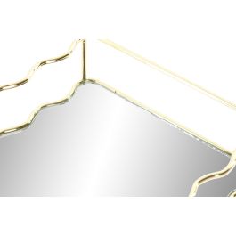 DKD Home Decor Bandeja Glam Dorada de Metal y Espejo para Decoración del Hogar 30x18x5 cm - 1 kg