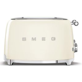 Smeg TSF03CREU Tostadora de 4 Rebanadas Estilo Años 50 Color Crema