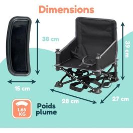 Bambisol Elevador de Bebé Portátil Convertible en Silla Infantil Plegable Compacto con Bandeja Extraíble y Bolsa de Transporte, 6-36 Meses
