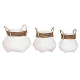 DKD Home Decor Cesta Indonesia 1c24 Blanco Natural 55 x 55 x 54 cm Set de 3 Precio: 207.94999984. SKU: B15CRAQ5FB