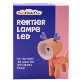 Realpower 486313 Linterna LED de Bolsillo con Diseño de Ciervo Rosa - Funciona con Baterías LR41