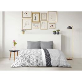 Home Linge Passion HOM3701393715331 Juego nórdico microfibra ETHNO, funda 240x260cm + 2 almohadas 63x63cm, Gris