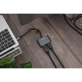 Digitus Adaptador DP + HDMI 20cm 4K/30Hz Carcasa de Aluminio Plateada