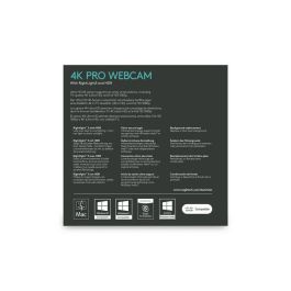 Logitech Brio Webcam Negocios 4K Ultra HD 90fps HDR Zoom 5x Autofocus Micrófonos Cancelación Ruido Microsoft Teams Windows Hello