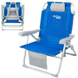 Silla Plegable con Reposacabezas Aktive Azul 55 x 86 x 66 cm (2 Unidades) Silla Plegable con Reposacabezas Aktive Azul 55 x 86 x 66 cm (2 Unidades)