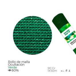 Rollo de malla de ocultación color verde 90 g 1x50m