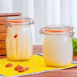 La Mediterranea Tarro Hermético de Vidrio con Cierre Clip 750 ml (12 Unidades)