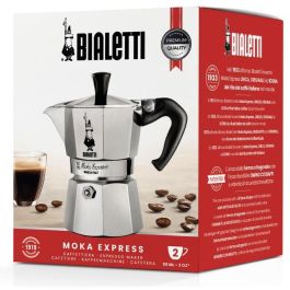 Bialetti Moka Express Cafetera Italiana de Aluminio Color Plata para 2 Tazas