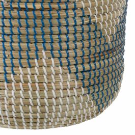 Juego de Cestos 38 x 38 x 50 cm Natural Gris Fibra natural (2 Piezas)