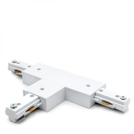 Conector T Carril Bifásico Blanco Focos de LEDs Precio: 1.98999988. SKU: B1GHDAHMFG