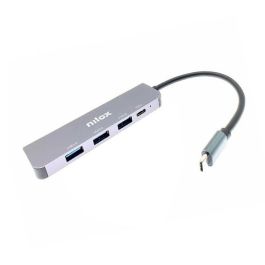 Nilox NXHUBUSBC04 Hub USB-C 4 Puertos - 3xUSB 3.0, 1xUSB-C, Hasta 5 Gbps