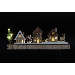 Decoracion Luminosa Navidad Alpina DKD Home Decor Marron Verde 4 x 13 x 35 cm (4 Unidades)