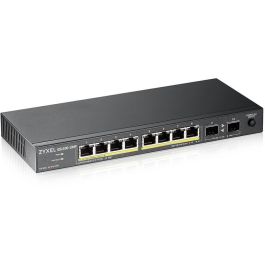 Zyxel GS1100-10HP v2 Switch No Administrado Gigabit Ethernet con 8 Puertos RJ-45 PoE y 2 Ranuras SFP, 130W, 20 Gbit/s, Negro