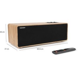 Thomson THO3499550389739 Altavoz Bluetooth – Diseño en Madera y Negro