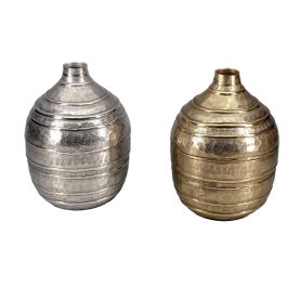DKD Home Decor Jarrón Luvato Aluminio Dorado Plateado 20 x 28.5 x 20 cm (2 Unidades) Precio: 48.50000045. SKU: S3043820